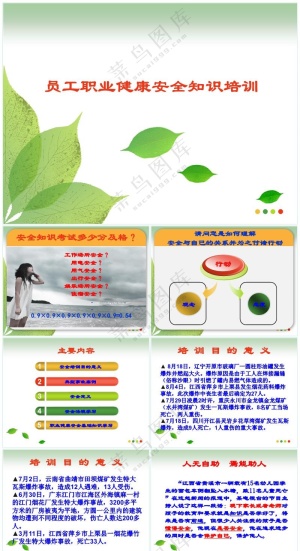 绿色职场风员工职业健康安全知识培训
