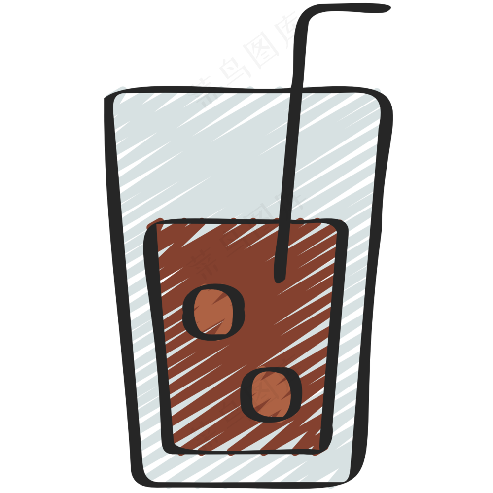可乐 饮料 铅笔手绘图标 icon