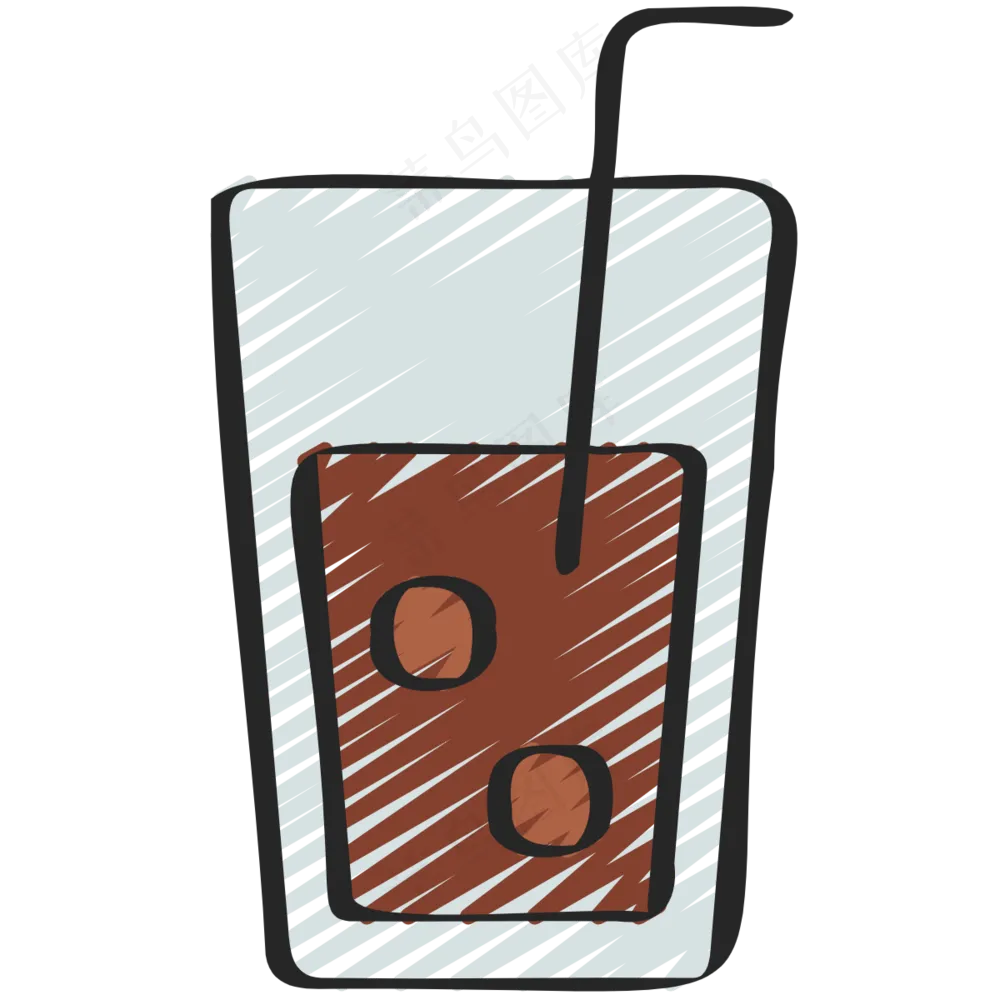 可乐 饮料 铅笔手绘图标 icon