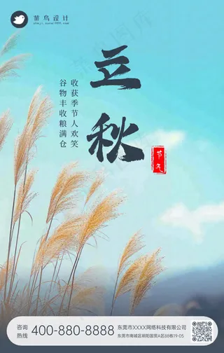 立秋手机海报
