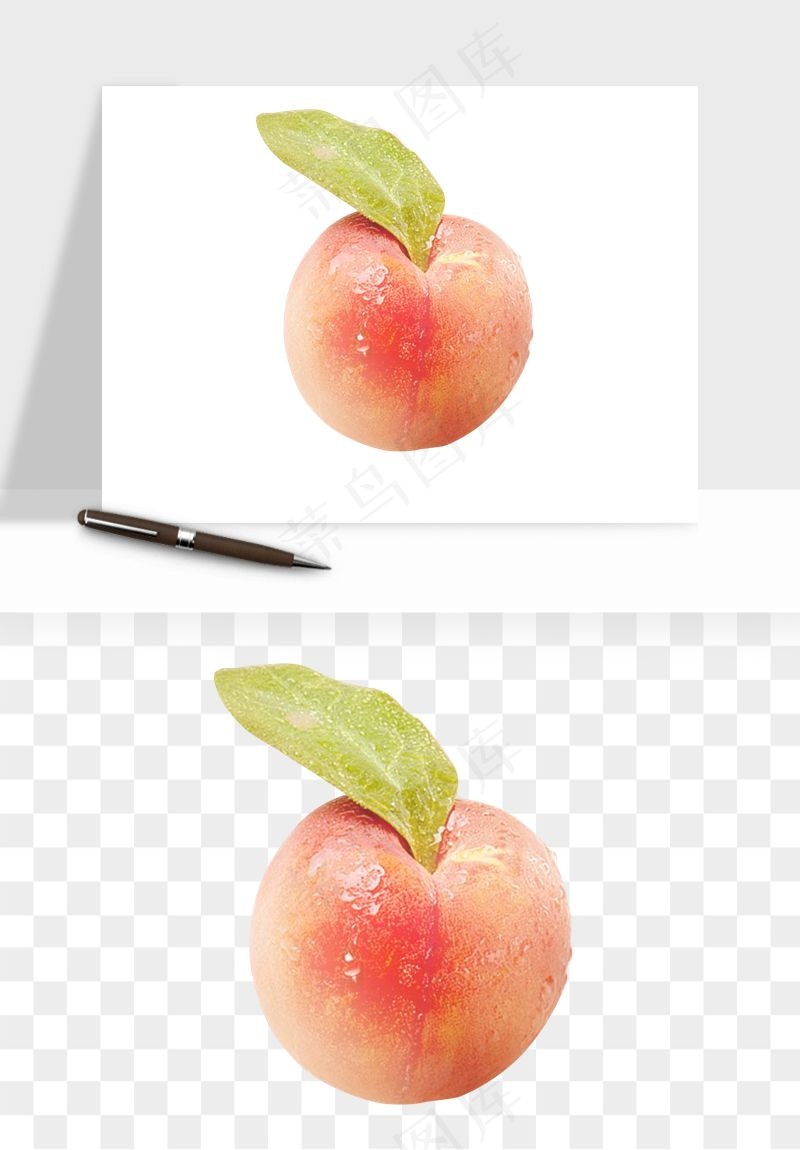桃子油桃黄桃水果png免抠