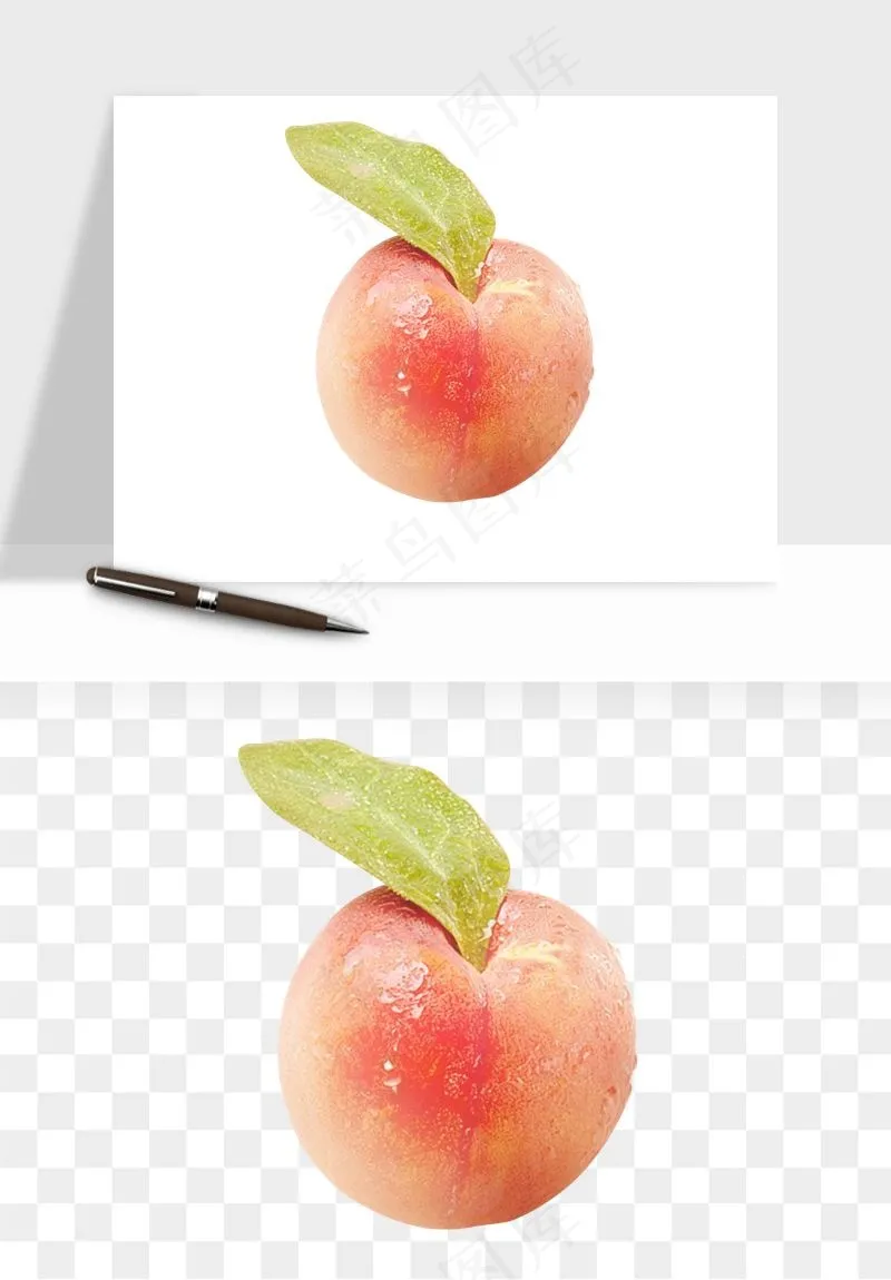 桃子油桃黄桃水果png免抠