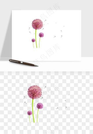 唯美蒲公英种子png免抠