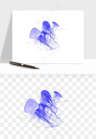 水母章鱼海底生物png免抠图