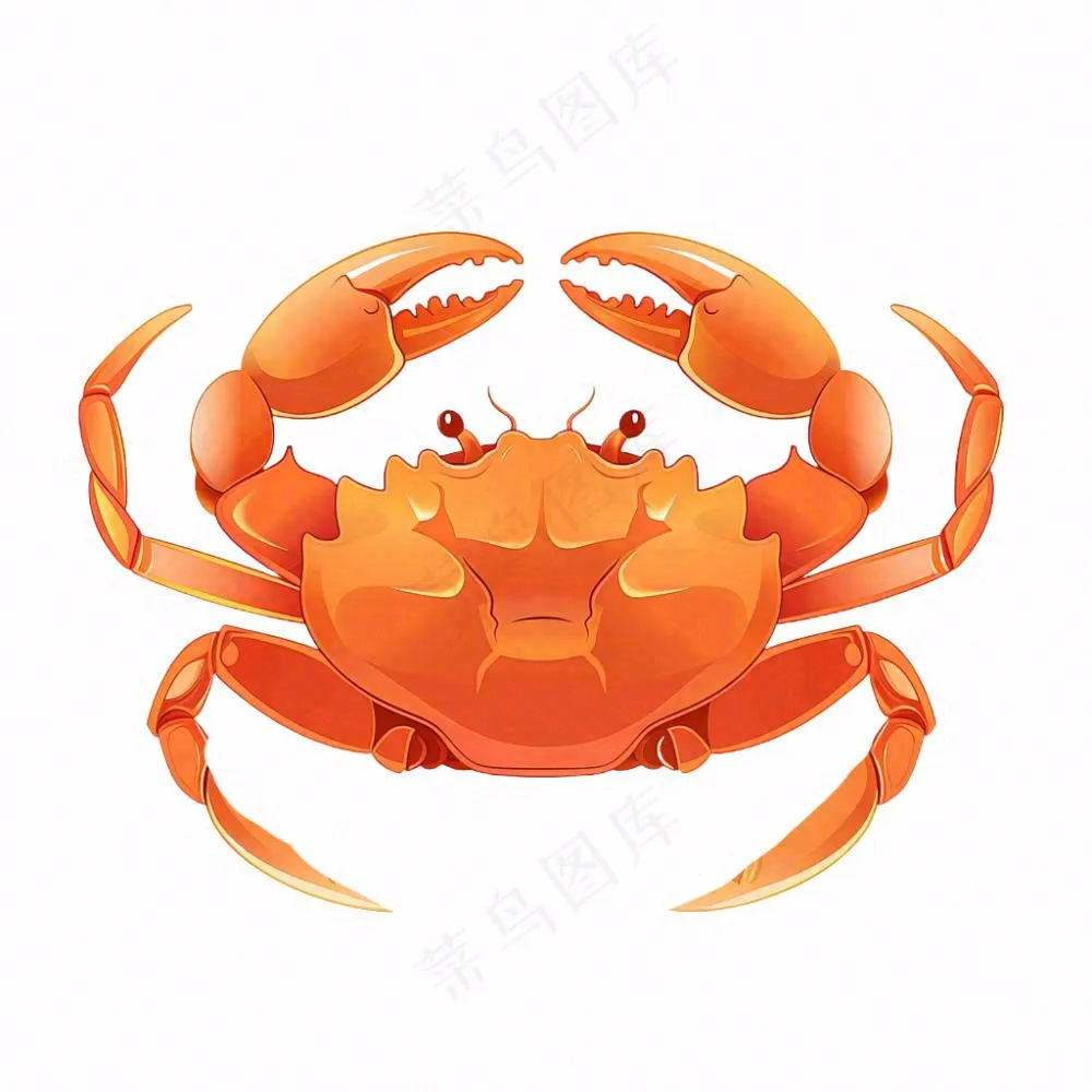 螃蟹海洋动物卡通插画免抠