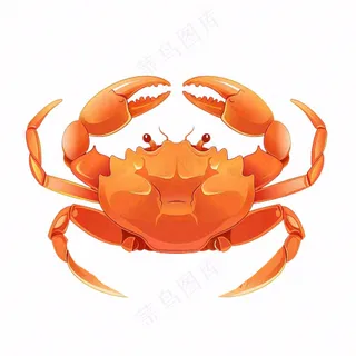 螃蟹海洋动物卡通插画免抠
