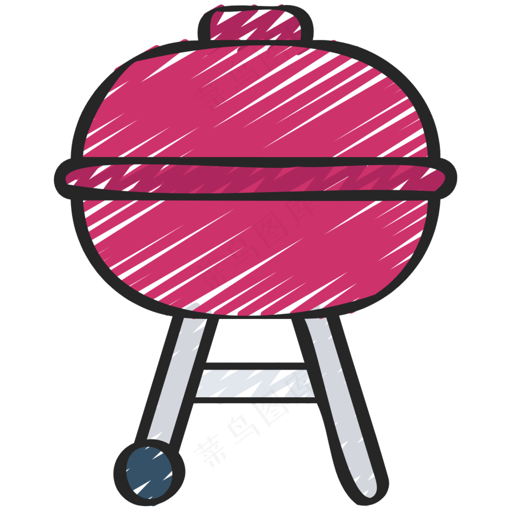 烧烤 烤肉 BBQ炉子 铅笔手绘图标icon