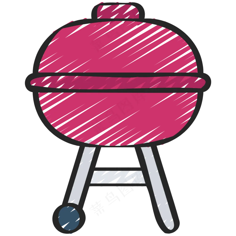 烧烤 烤肉 BBQ炉子 铅笔手绘图标icon