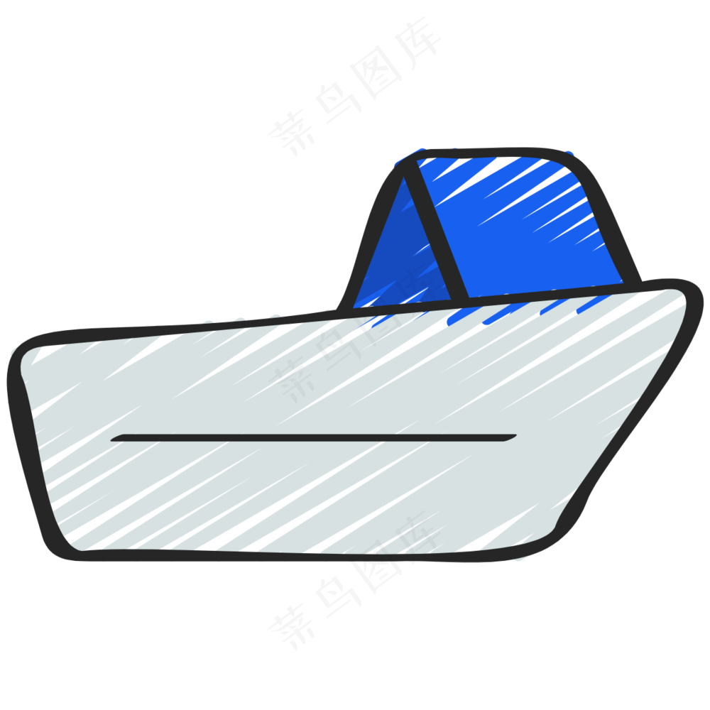 快艇小船 铅笔手绘图标 icon
