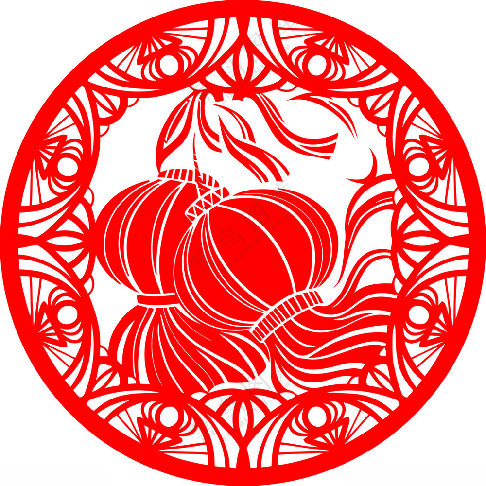 灯笼贴窗花纸广告设计