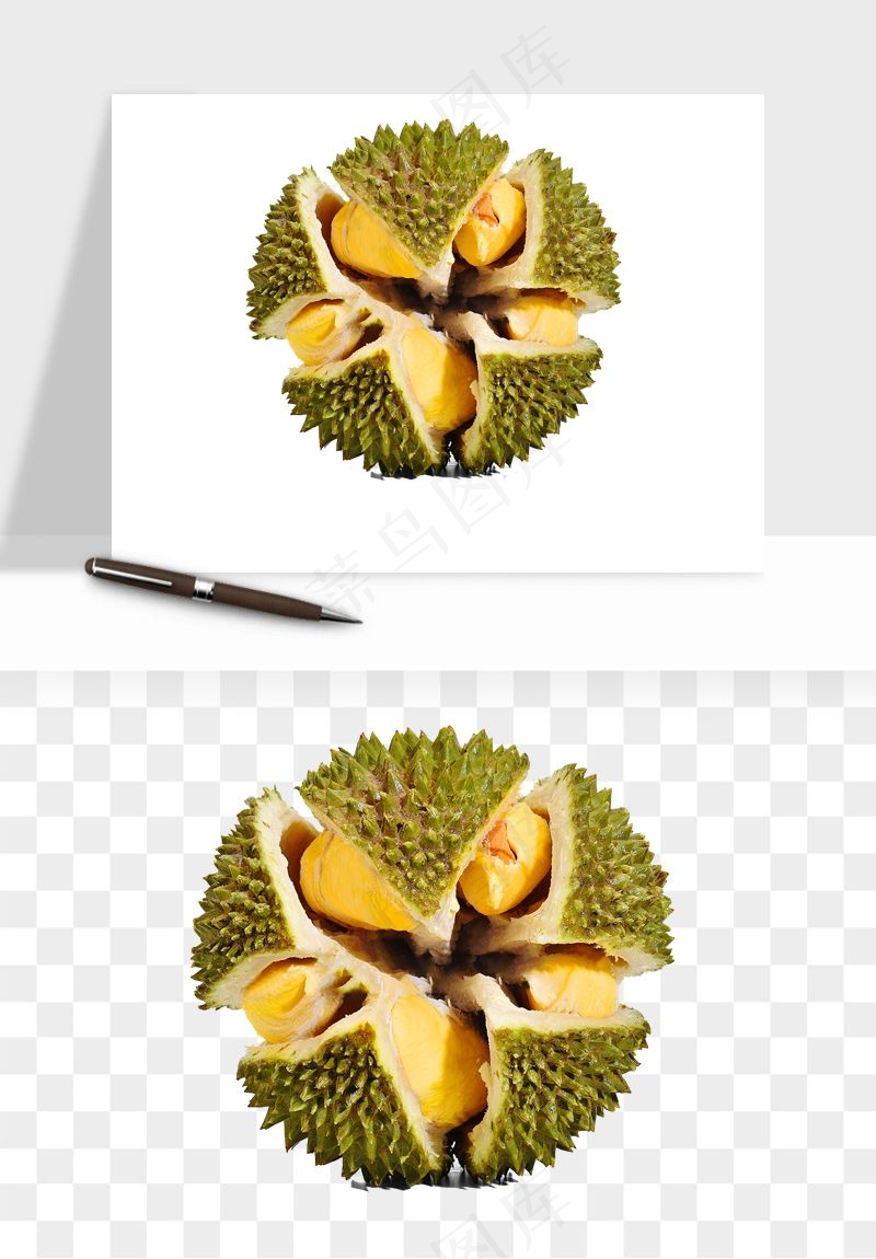 榴莲果肉水果png免抠