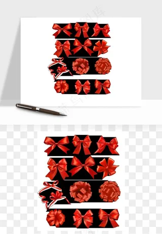 蝴蝶结丝带彩带矢量png免抠