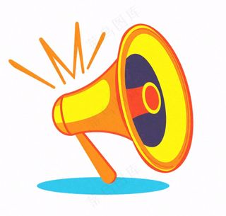 卡通小喇叭插画免抠
