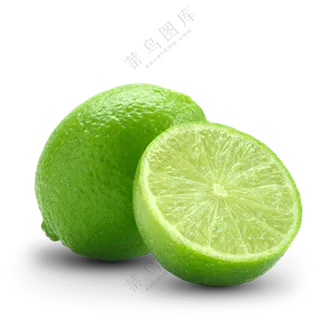 绿色外皮的青柠檬主题免抠图片素材