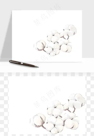 手绘棉花矢量png免抠