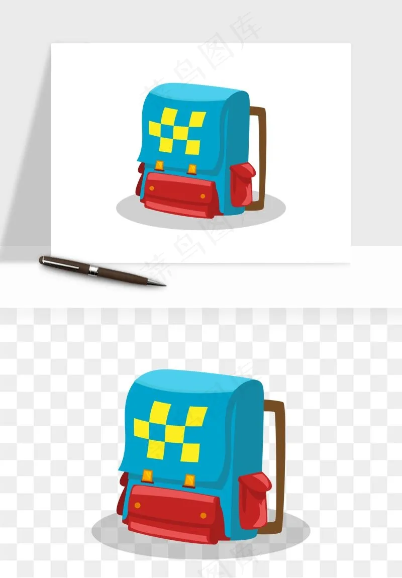 卡通书包背包双肩包png免抠