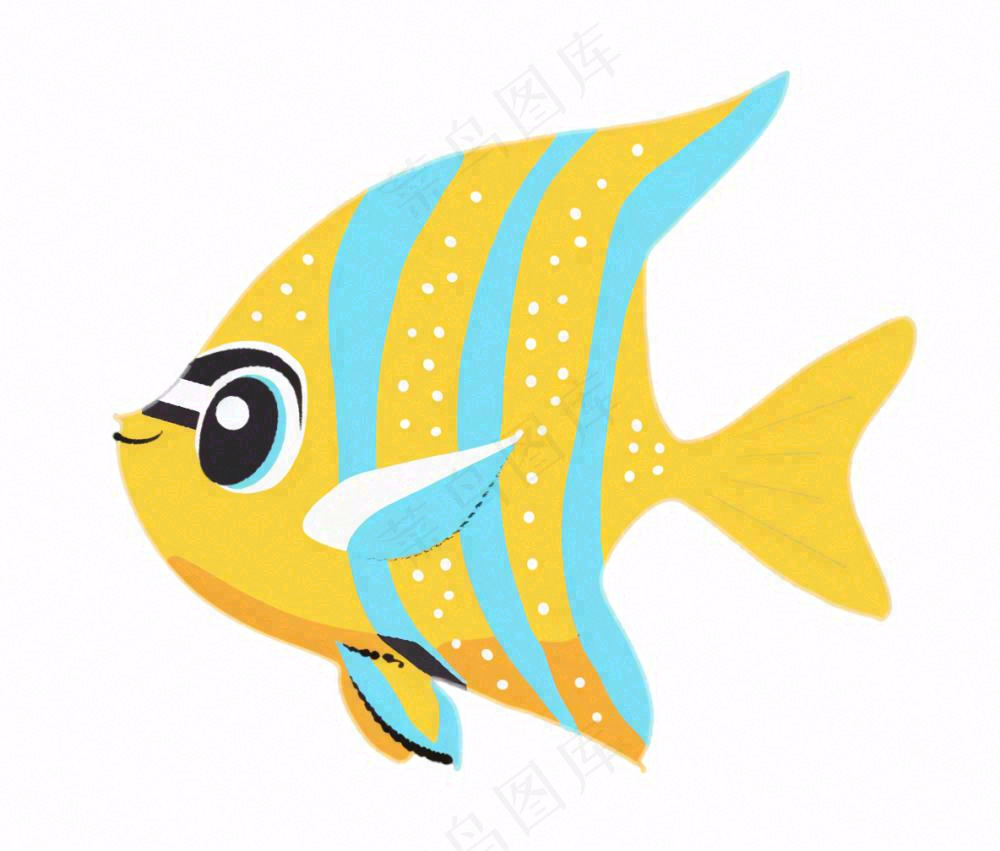 海洋鱼类海鲜卡通插画免抠