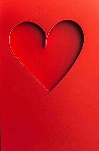 红色立体爱心镂空插画母亲节七夕背景