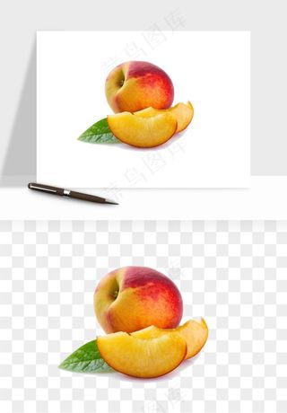 桃子油桃黄桃水果png免抠