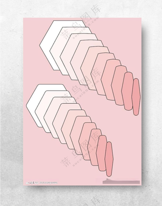 粉色图形四边形粉白