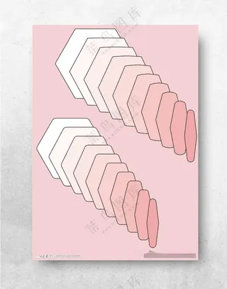 粉色图形四边形粉白