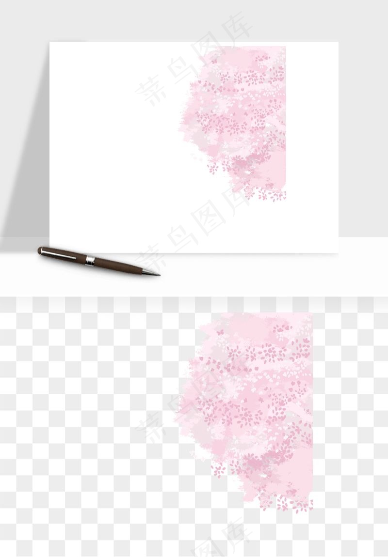 手绘浪漫花树桃花树png免抠