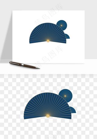 古风扇子元素png免抠