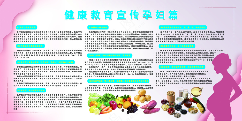 粉蓝简纸健康教育宣传孕妇篇