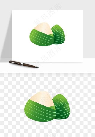 国潮粽子手绘肉粽png免抠