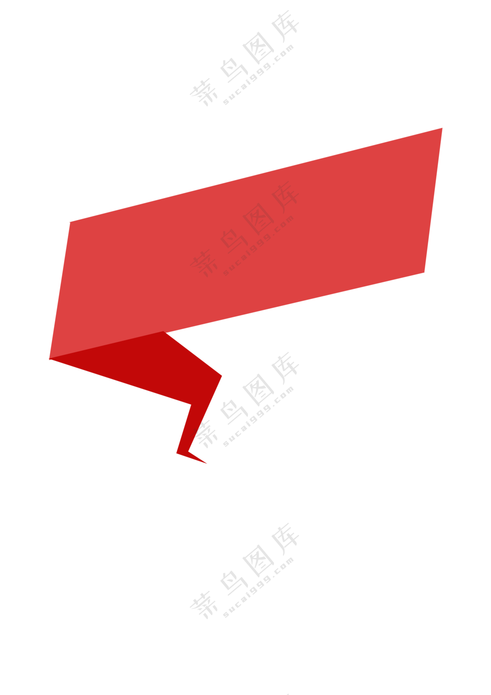 红色折纸效果标签元素免抠图片素材