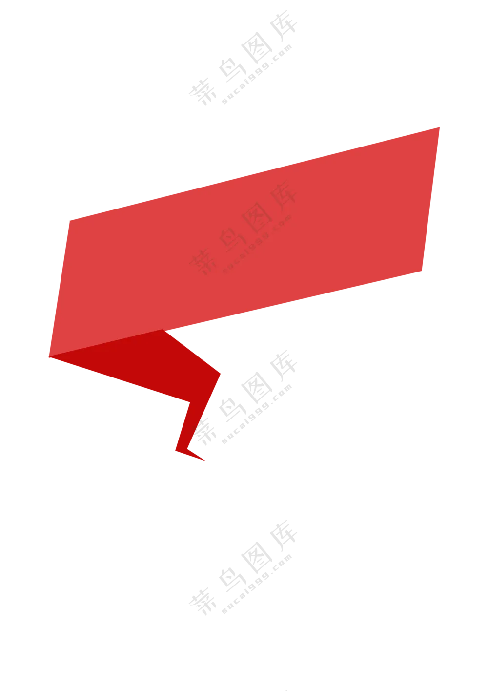 红色折纸效果标签元素免抠图片素材