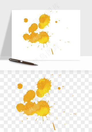 水彩泼墨涂鸦墨迹元素png免抠