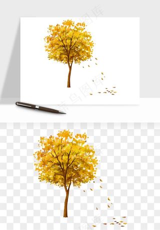 水彩手绘树木png免抠