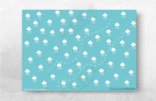 简约背景水母底纹边框背景底纹