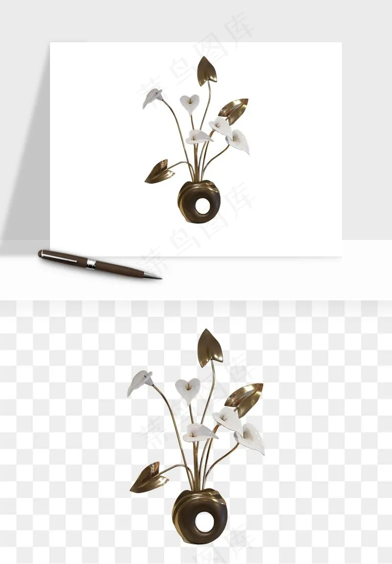 花瓶摆件花艺png免抠图