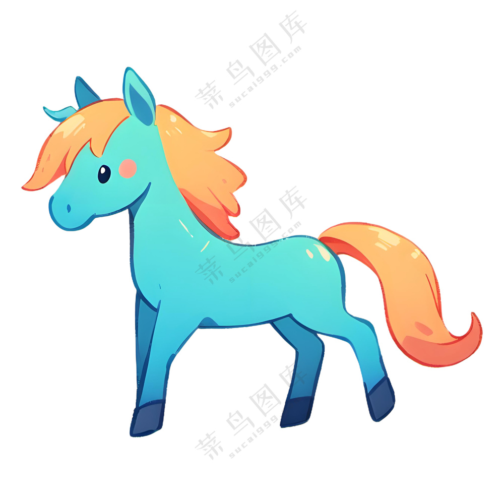 彩色小马卡通图案