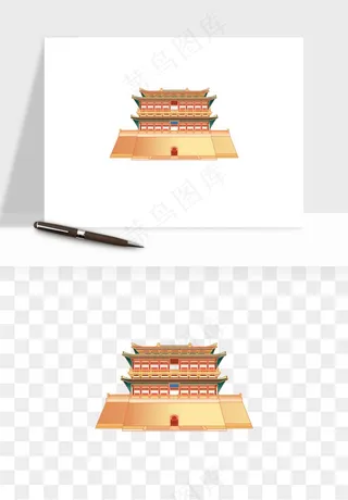 国潮风古建筑古楼古塔鼓楼psd,png免抠图