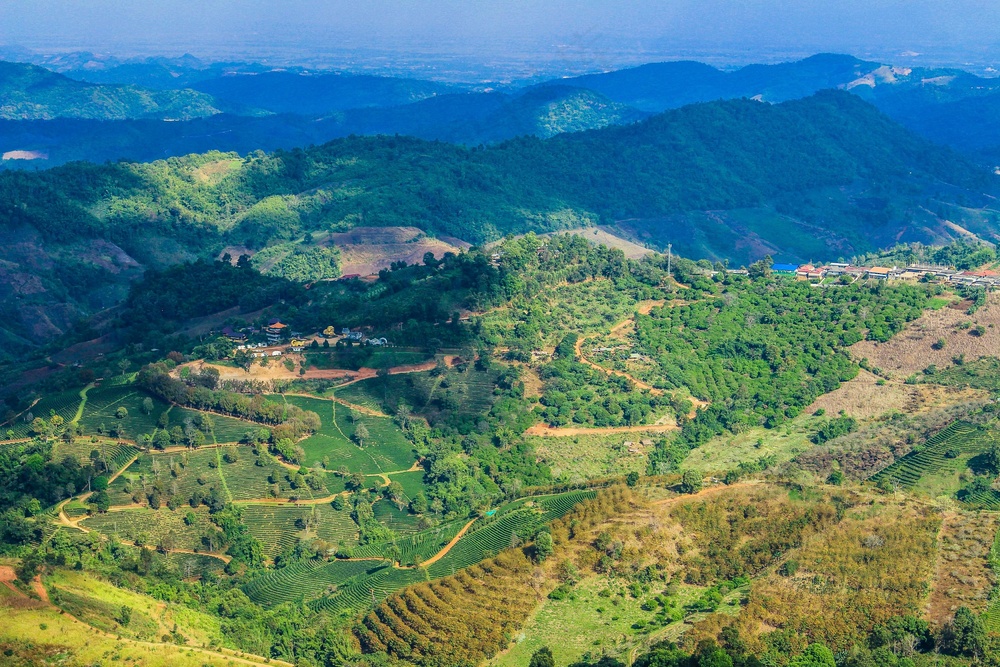 翠绿山峦间的风景