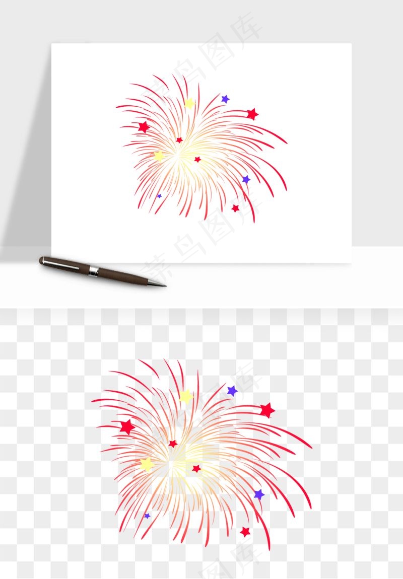 卡通烟花烟火礼花png免抠