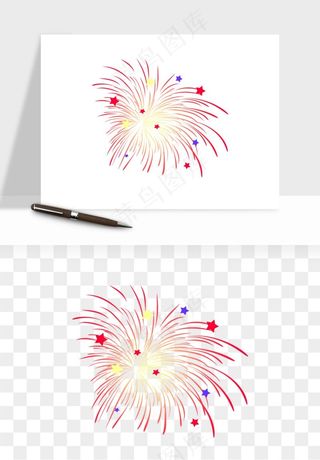 卡通烟花烟火礼花png免抠