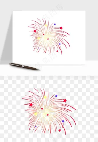 卡通烟花烟火礼花png免抠