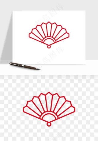 古风扇子元素png免抠
