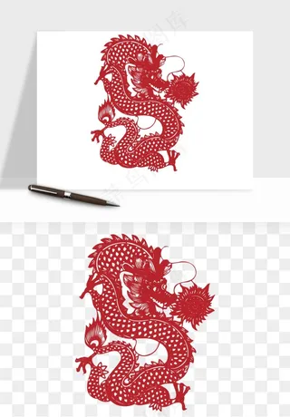 十二生肖剪纸中式纹样图案png免抠