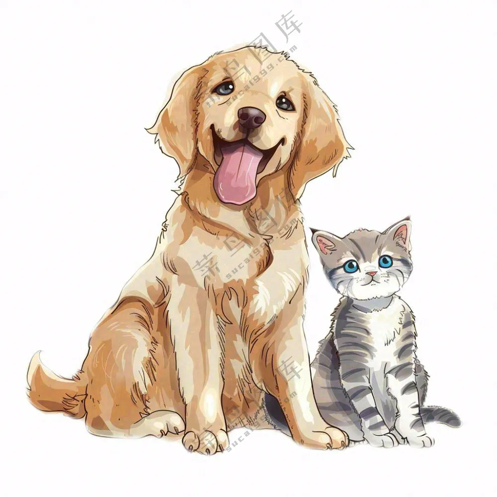 猫狗朋友萌宠宠物动物免抠