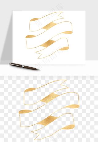 金色植物花环边框png免抠