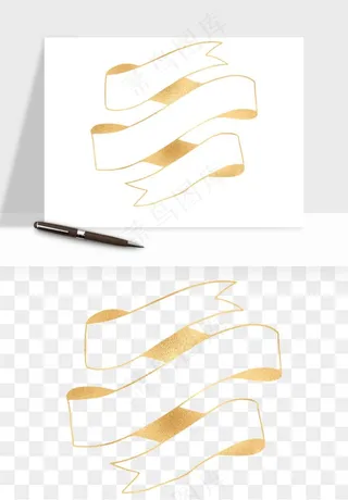 金色植物花环边框png免抠