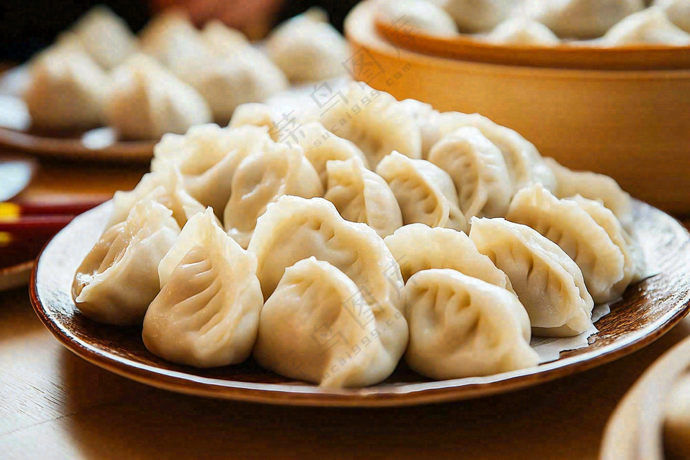 饺子中国传统美食立冬冬至摄影图