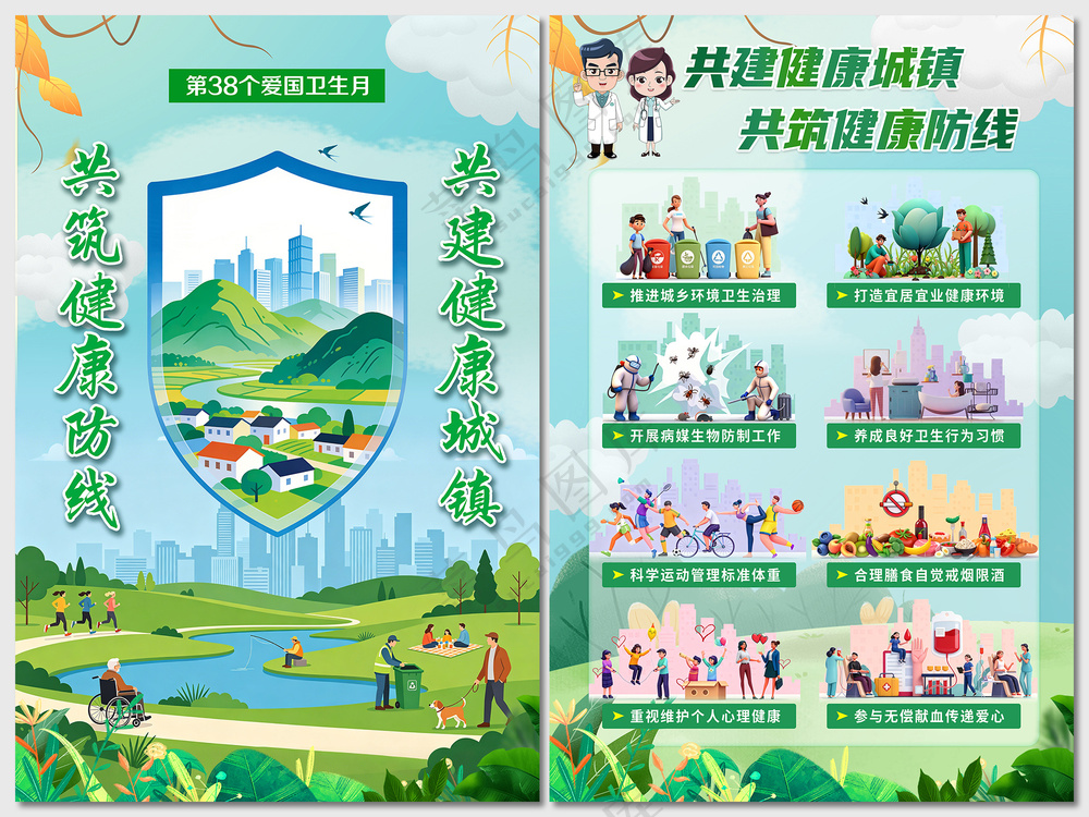 第38个爱国卫生月主题海报