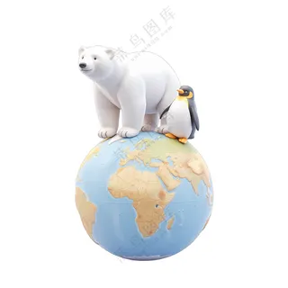 北极熊企鹅与地球