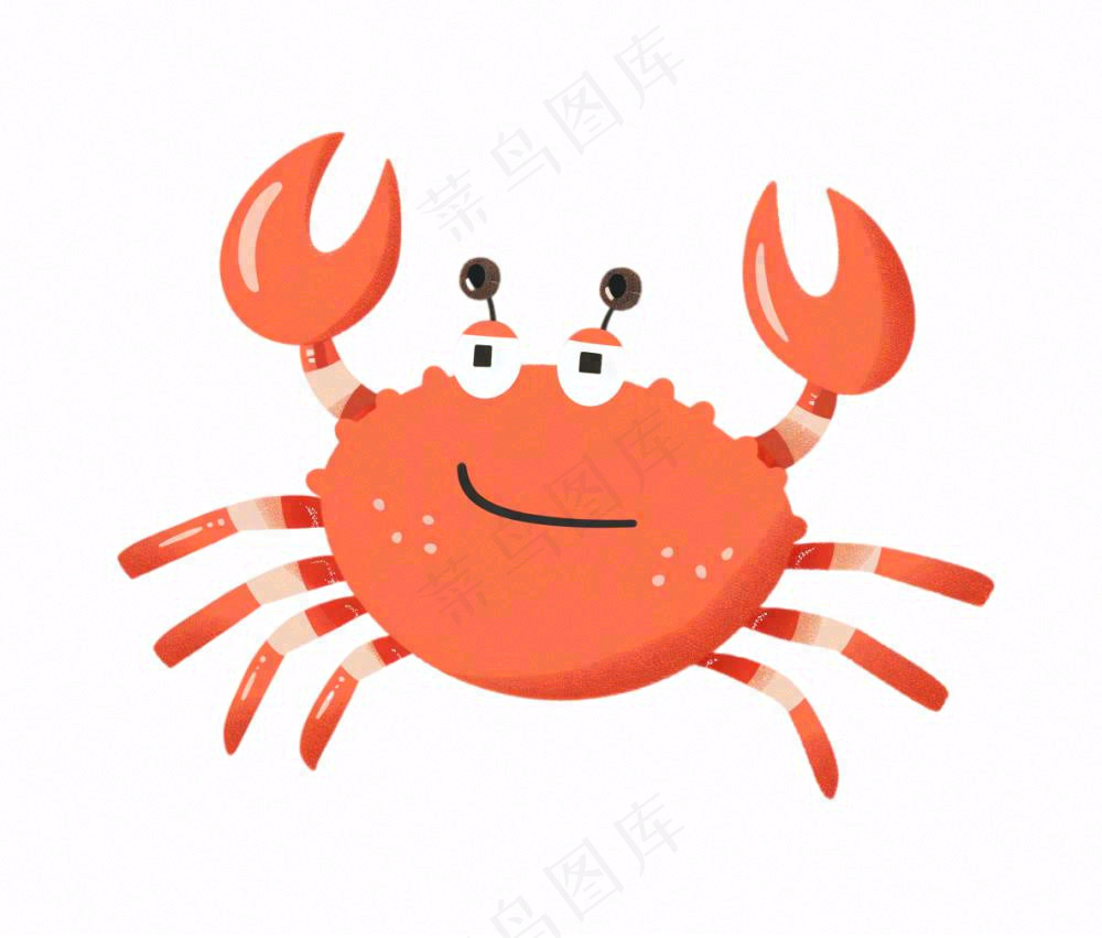 螃蟹海洋动物卡通插画免抠